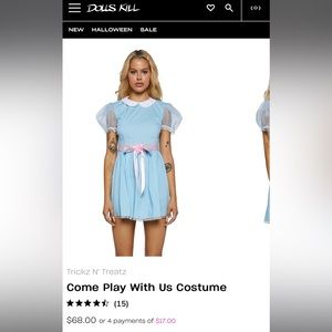 NWT DollsKill Come Play with Me - The Shining Twins Costume M